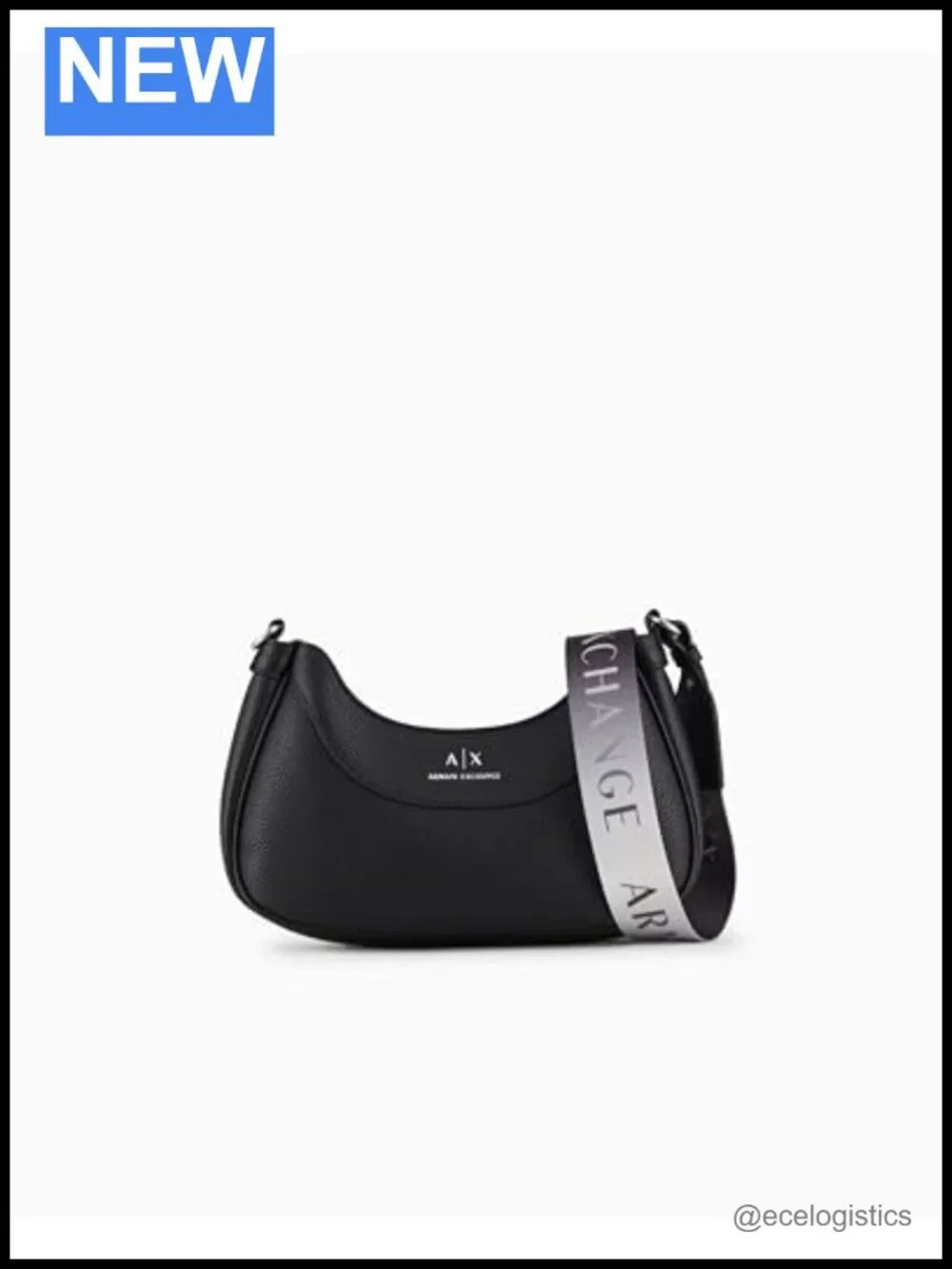 Armani Exchange Faux Leather Hobo Bag Crossbody Zipper Closure